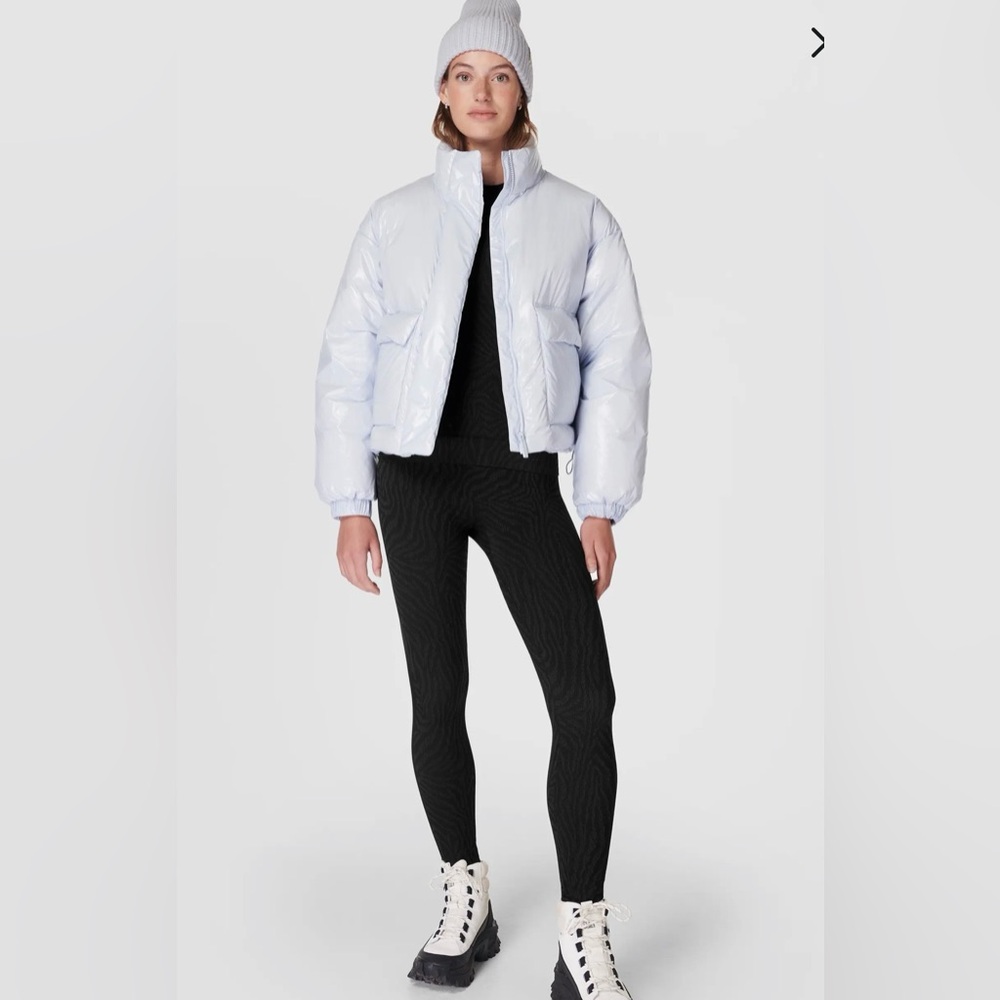 NEW Sweaty Betty Shine Crop Puffer Jacket, Size 8/Medium
